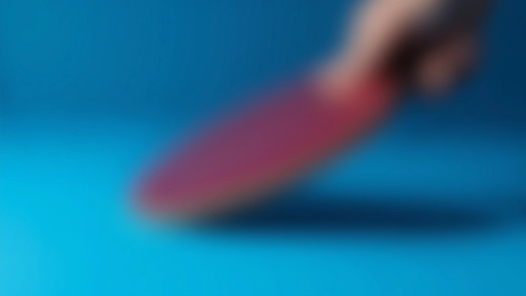 مضرب تنس طاولة احترافي بتصميم حديث على خلفية زرقاء